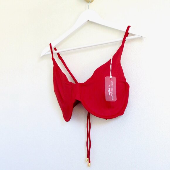 NEW! Kenny Flowers Watercolors THE CALI Underwire Bikini Top Red SZ L, XL - Picture 11 of 13